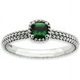 thumbnail image 1 of Created Emerald Sterling Silver Polished Ring, 1 of 6