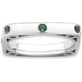 thumbnail image 1 of Created Emerald Sterling Silver Polished Square Ring, 1 of 6