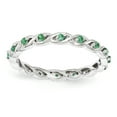thumbnail image 1 of Created Emerald Sterling Silver Ring, 1 of 5