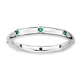 thumbnail image 1 of Created Emerald Sterling Silver Ring, 1 of 8