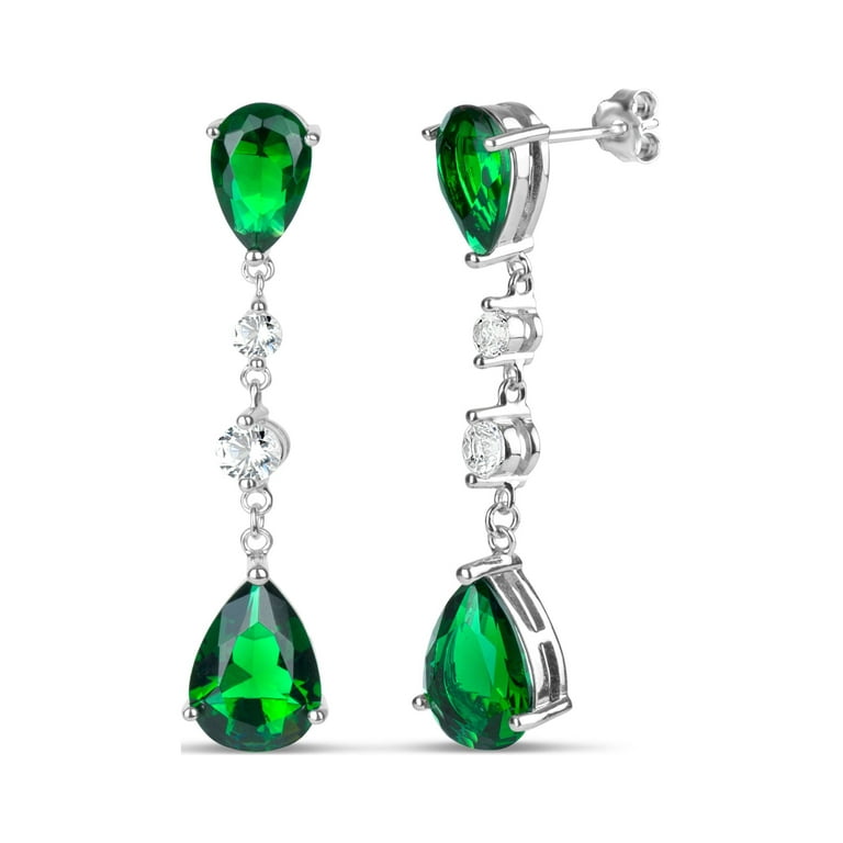White sapphire and shop emerald combination