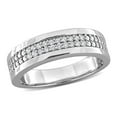 thumbnail image 1 of Created Forever Men's 1/5ct TW Lab Grown Diamond Sterling Silver Double Row Band, 1 of 10