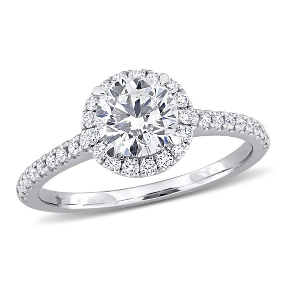 Created Forever Women's 1 1/3ct TW Lab Grown Diamond 14k White Gold Solitaire Engagement Ring