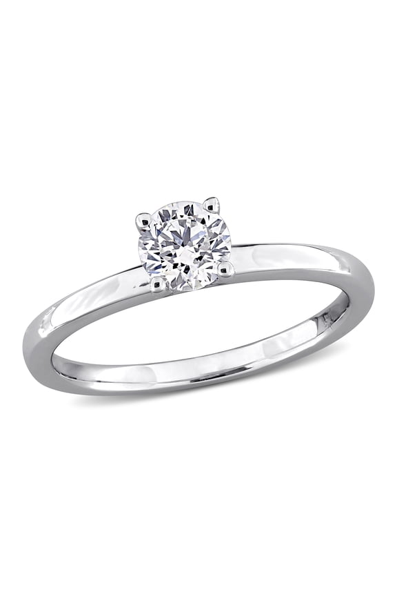 Women's 1/2ct TW Lab Grown Diamond 10k White Gold Solitaire Engagement Ring
