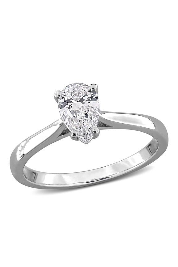 Women's 1/2ct TW Lab-Grown Diamond Sterling Silver Teardrop Engagement Ring