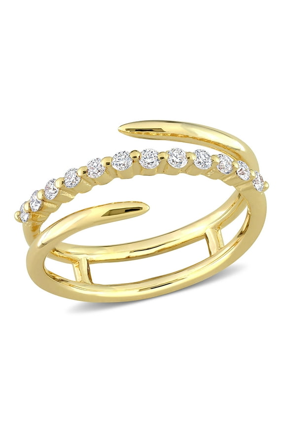 Women's 1/3 Carat T.G.W. Lab Created Diamond 18kt Yellow Gold Plated Sterling Silver Wrapped Ring