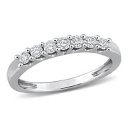 CREATED FOREVER Women's 1/4ct TW Lab-Grown Diamond Sterling Silver Semi-Eternity Anniversary Ring