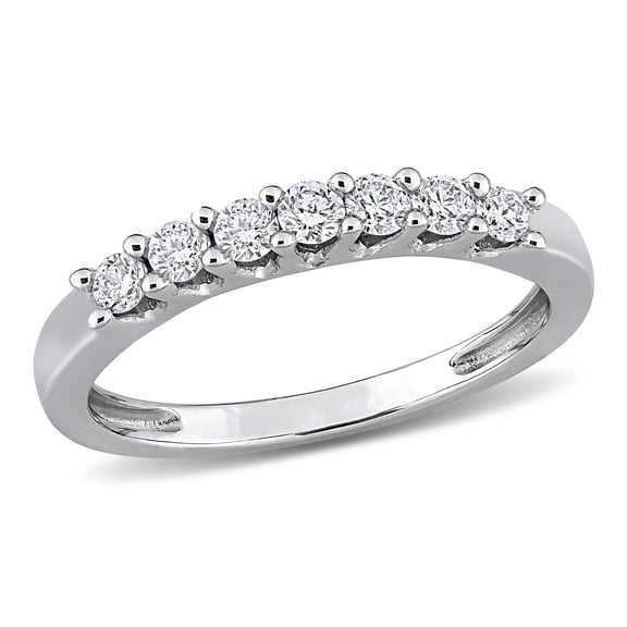 Created Forever Women's 1/4ct TW Lab-Grown Diamond Sterling Silver Semi-Eternity Anniversary Ring