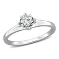 thumbnail image 1 of Created Forever Women's 1/4ct TW Lab-Grown Diamond Sterling Silver Solitaire Engagement Ring, 1 of 7
