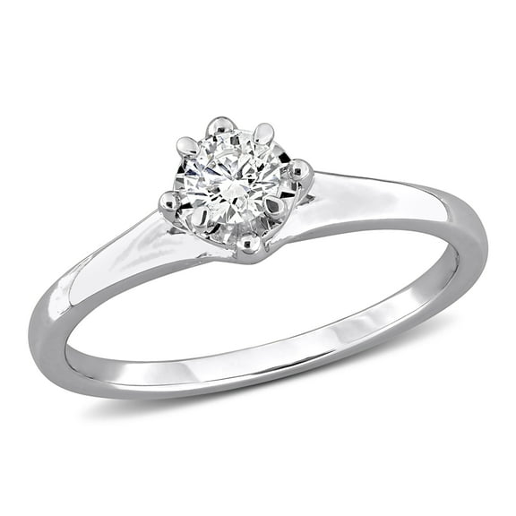 Created Forever Women's 1/4ct TW Lab-Grown Diamond Sterling Silver Solitaire Engagement Ring