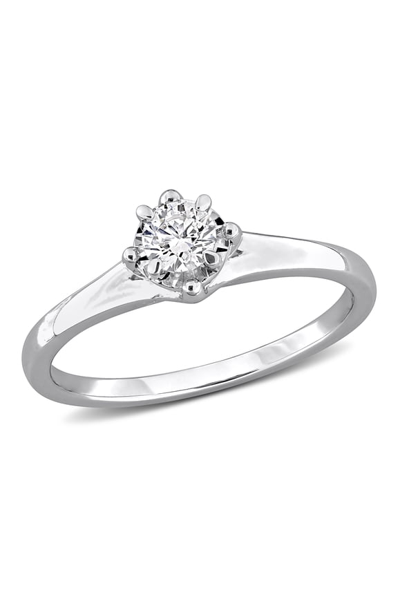 Women's 1/4ct TW Lab-Grown Diamond Sterling Silver Solitaire Engagement Ring
