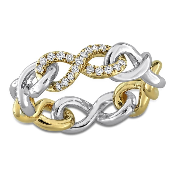 Created Forever Women's 1/5 CT TW Lab Grown Diamond Two-Tone Sterling Silver Infinity Ring