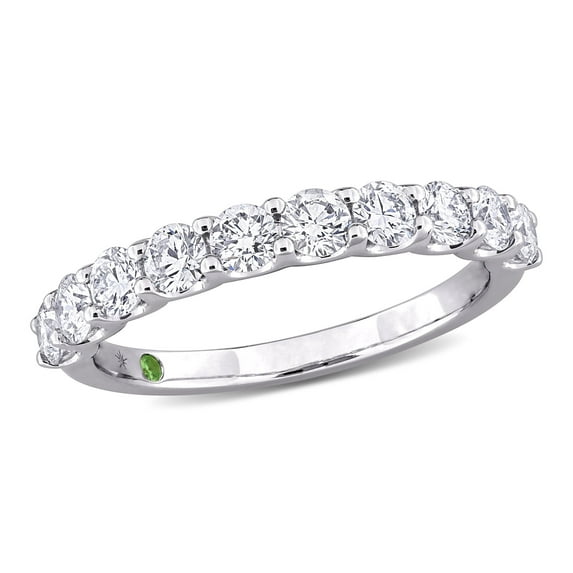 Created Forever Women's 1 CT Lab Created Diamond 14K White Gold Semi-Eternity Ring (G-H, VS1-VS2)