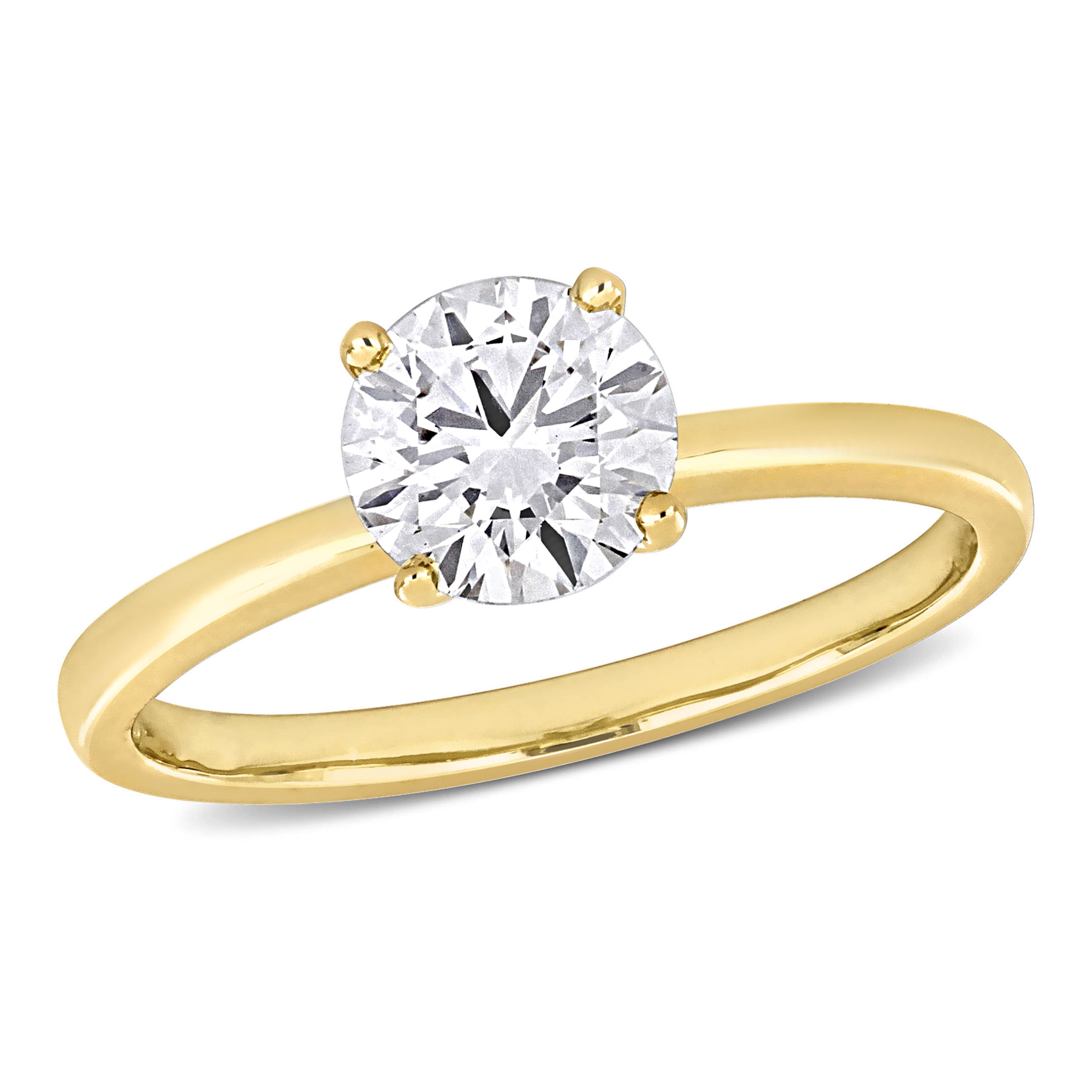 Created Forever Women's 1 CT Lab Created Diamond 14K Yellow Gold Solitaire Engagement Ring (H-I, SI-I1)