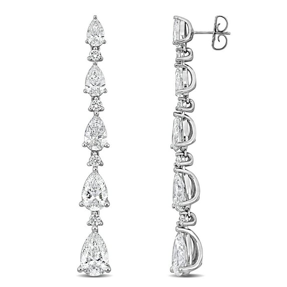 Created Forever Women's 12 1/2ct TW Lab Grown Diamond 14k White Gold Drop Earrings
