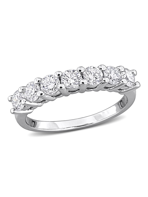 Women's 1 CT TW Lab-Grown Diamond Sterling Silver Semi-Eternity Anniversary Ring