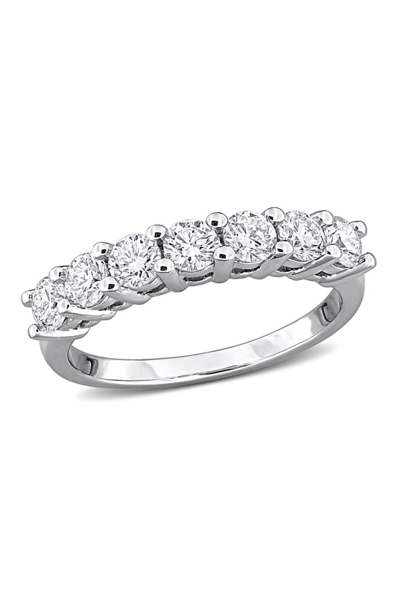 Women's 1 CT TW Lab-Grown Diamond Sterling Silver Semi-Eternity Anniversary Ring