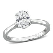 CREATED FOREVER Women's 1ct TW Lab-Grown Diamond Sterling Silver Solitaire Engagement Ring