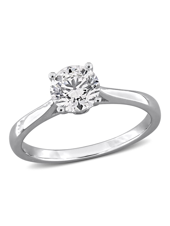 Women's 1 CT TW Lab Grown Diamond Stud Ring in Sterling Silver