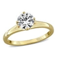 thumbnail image 1 of Created Forever Women's 1ct TW Lab-Grown Diamond Yellow Silver Solitaire Engagement Ring, 1 of 7