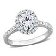 thumbnail image 1 of Created Forever Women's 2ct TW Lab Grown Diamond 14k White Gold Oval Halo Engagement Ring, 1 of 10