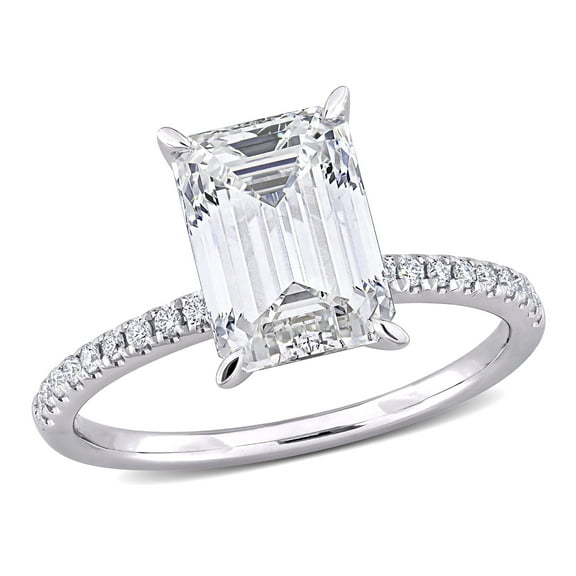 Created Forever Women's 3 1/10ct TW Lab Grown Diamond 14k White Gold Solitaire Engagement Ring