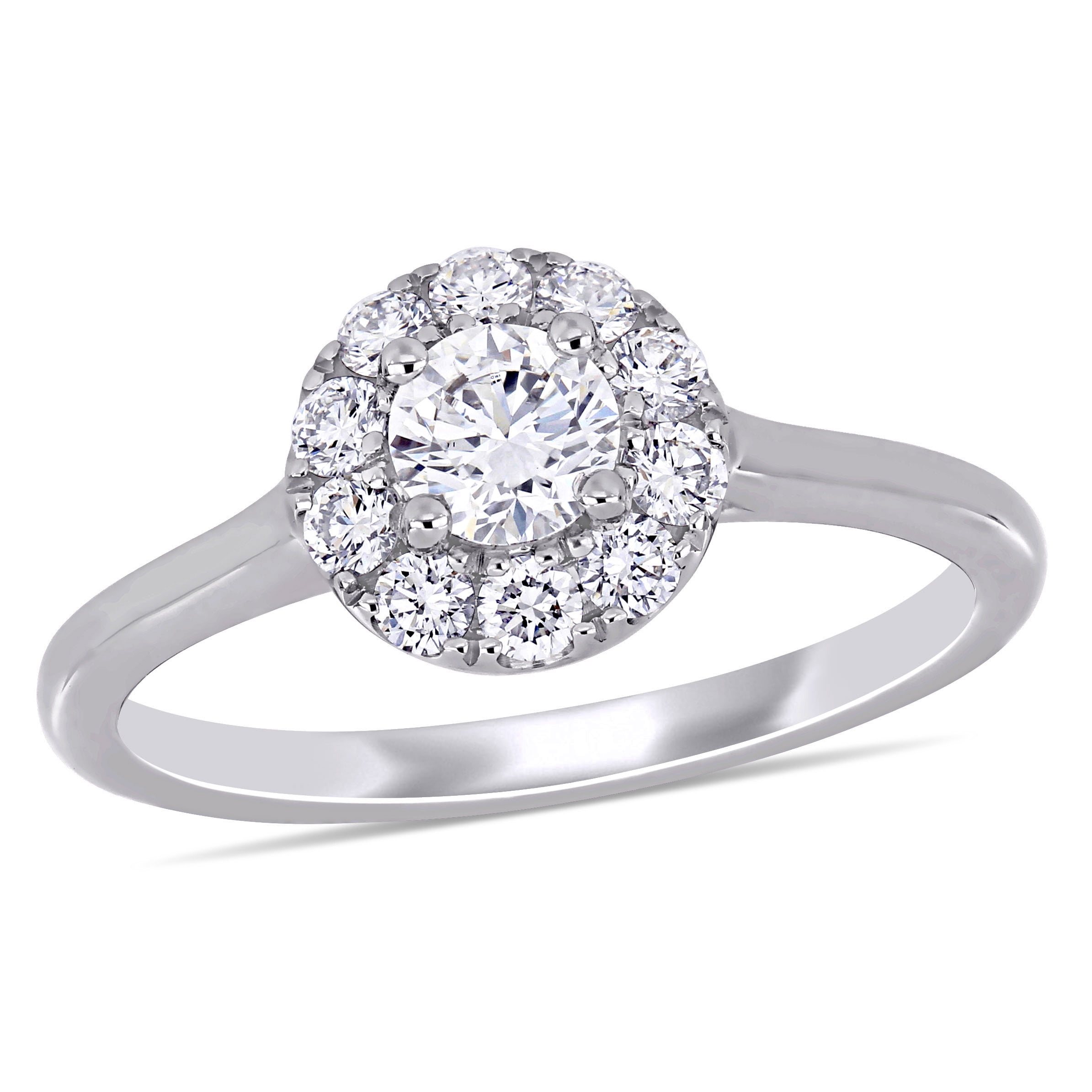 Created Forever Women's 3/4 Carat T.G.W. Lab-Grown Diamond 14kt White Gold Halo Engagement Ring