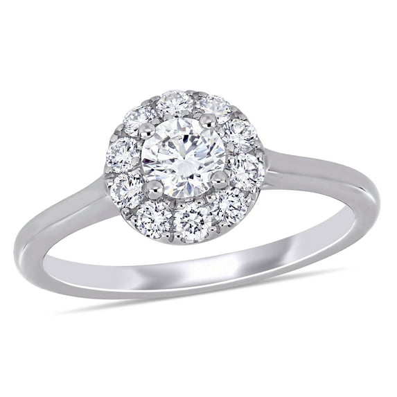 Created Forever Women's 3/4 Carat T.G.W. Lab-Grown Diamond 14kt White Gold Halo Engagement Ring