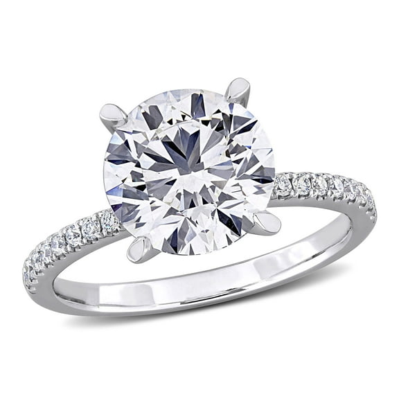 Created Forever Women's 3ct TW Lab Grown Diamond 14k White Gold Solitaire Engagement Ring