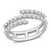 CREATED FOREVER Women's 5/8 Carat T.G.W. Lab Created Diamond Platinum Plated Sterling Silver Wrapped Ring