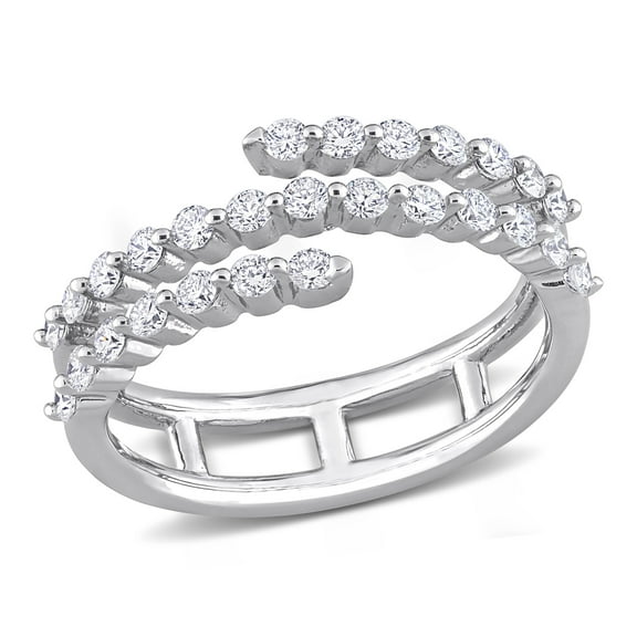 Created Forever Women's 5/8 Carat T.G.W. Lab Created Diamond Platinum Plated Sterling Silver Wrapped Ring