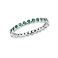 thumbnail image 1 of Created Green Emerald Eternity Ring 2/5 Carat (Ctw) in Sterling Silver for Women, 1 of 5