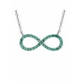 thumbnail image 1 of Created Green Sapphire Infinity Sterling Silver Necklace, 18", 1 of 1