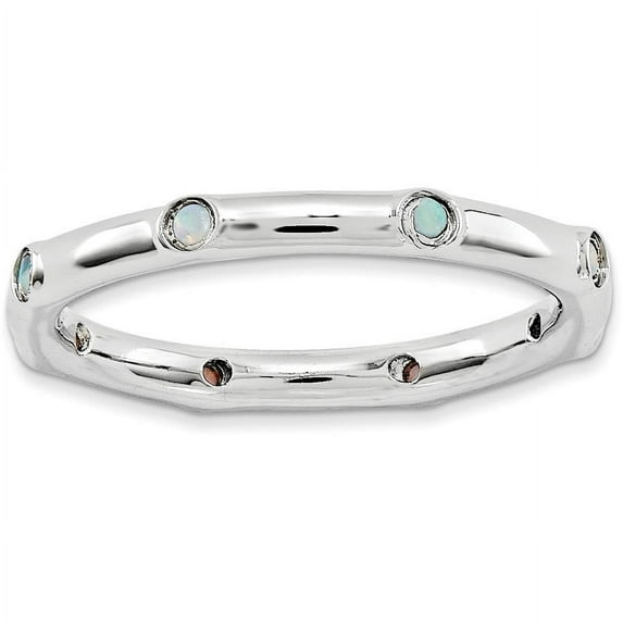 Created Opal Sterling Silver Ring