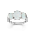 thumbnail image 1 of Created Opal and White Topaz Sterling Silver 3-Stone Oval Ring, 1 of 1