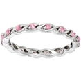 thumbnail image 1 of Created Pink Sapphire Sterling Silver Ring, 1 of 7