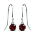 thumbnail image 1 of Created Ruby 5mm Round Small Solitaire Sterling Silver Dangle Earrings, 1 of 3