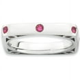 thumbnail image 1 of Created Ruby Sterling Silver Polished Square Ring, 1 of 6
