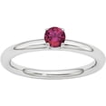 thumbnail image 1 of Created Ruby Sterling Silver Rhodium Ring, 1 of 6