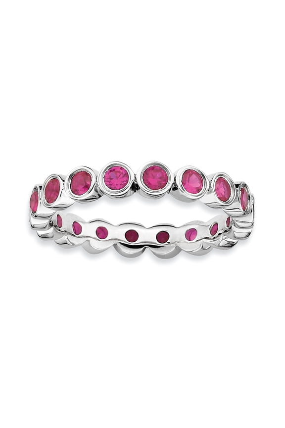 Created Ruby Sterling Silver Ring
