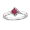 thumbnail image 1 of Created Ruby and Diamond Sterling Silver Polished Ring, 1 of 5