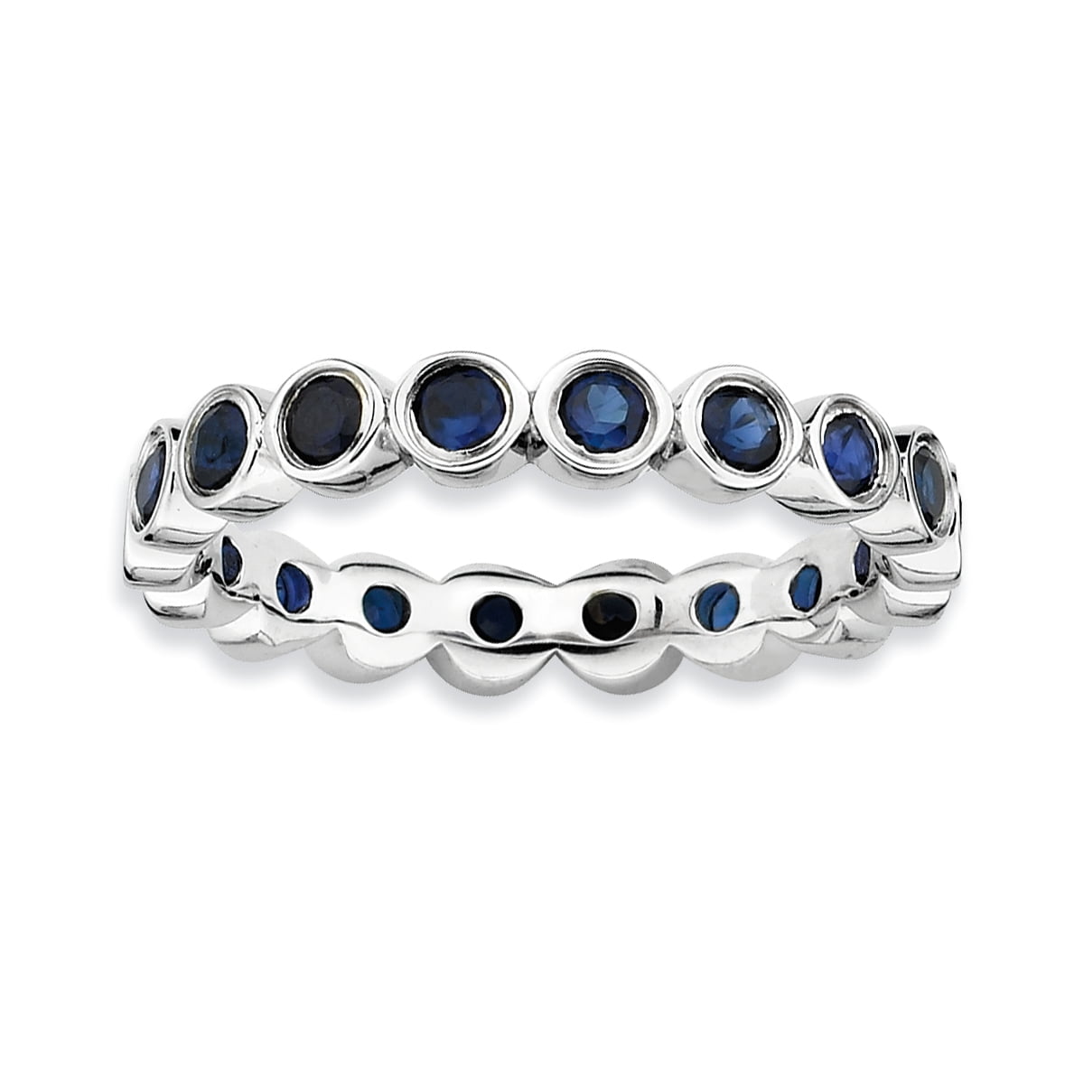Created Sapphire Sterling Silver Ring