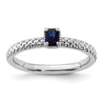 thumbnail image 1 of Created Sapphire Sterling Silver Single-Stone Ring, 1 of 6