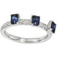 thumbnail image 1 of Created Sapphire Sterling Silver Three-Stone Ring, 1 of 6