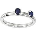 thumbnail image 1 of Created Sapphire Sterling Silver Two-Stone Ring, 1 of 7