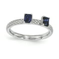 thumbnail image 1 of Created Sapphire Sterling Silver Two-Stone Ring, 1 of 4