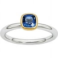 thumbnail image 1 of Created Sapphire Sterling Silver with Gold-Plate Ring, 1 of 6