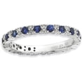 thumbnail image 1 of Created Sapphire and Diamond Sterling Silver Polished Ring, 1 of 8