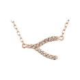 thumbnail image 1 of Created White Topaz Wishbone Pendant Necklace in Sterling Silver with Rose Gold Plating with Chain for Women, 1 of 2