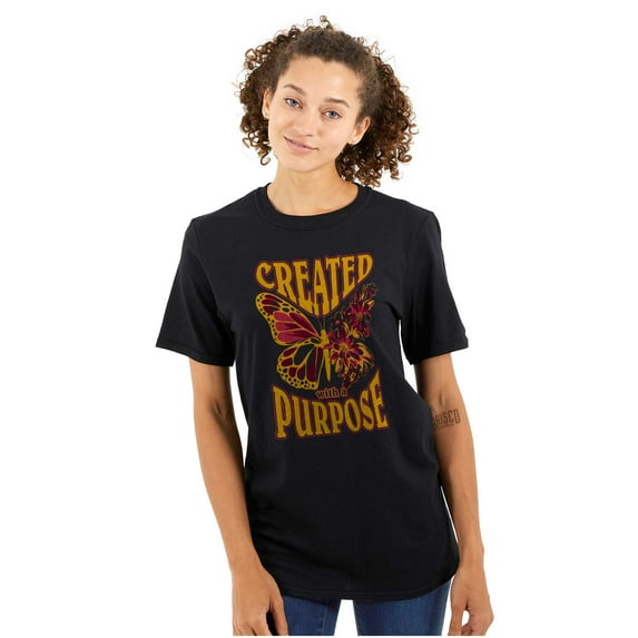 Created With A Purpose Butterfly Women's Plus Size Graphic Tee Brisco Brands 5X
